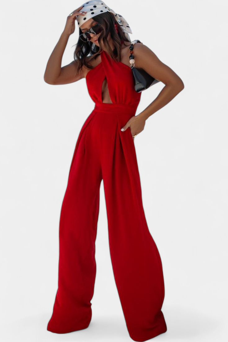 Jessica Mono Halter Cruzado Sin Espalda Pierna Exclusiva