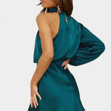 Mara Vestido Mini Drapado Un Hombro Colección Luxe Edición