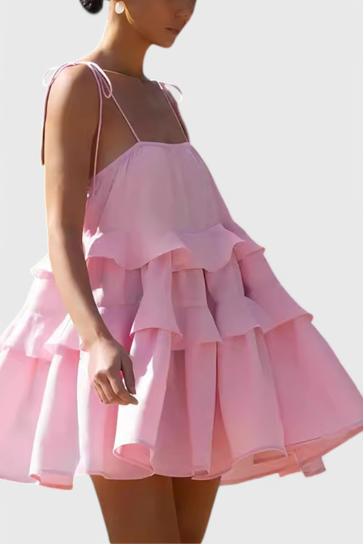 Vianey Vestido Mini Algodón Lino Silueta A Exclusiva