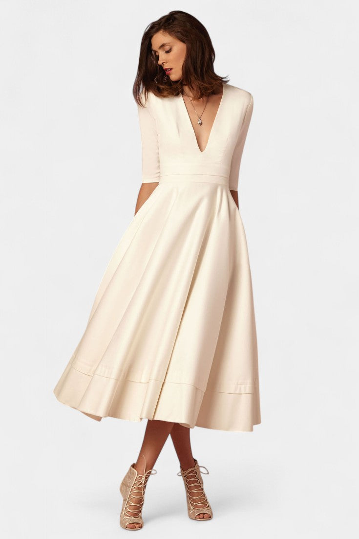 Nylah Vestido Midi A Line Encanto Vintage Premium Exclusivo