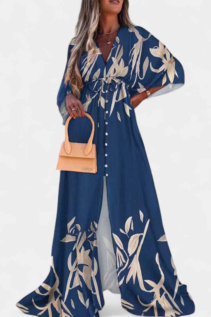 Joelle Vestido Maxi Arcoíris Manga Murciélago Privado