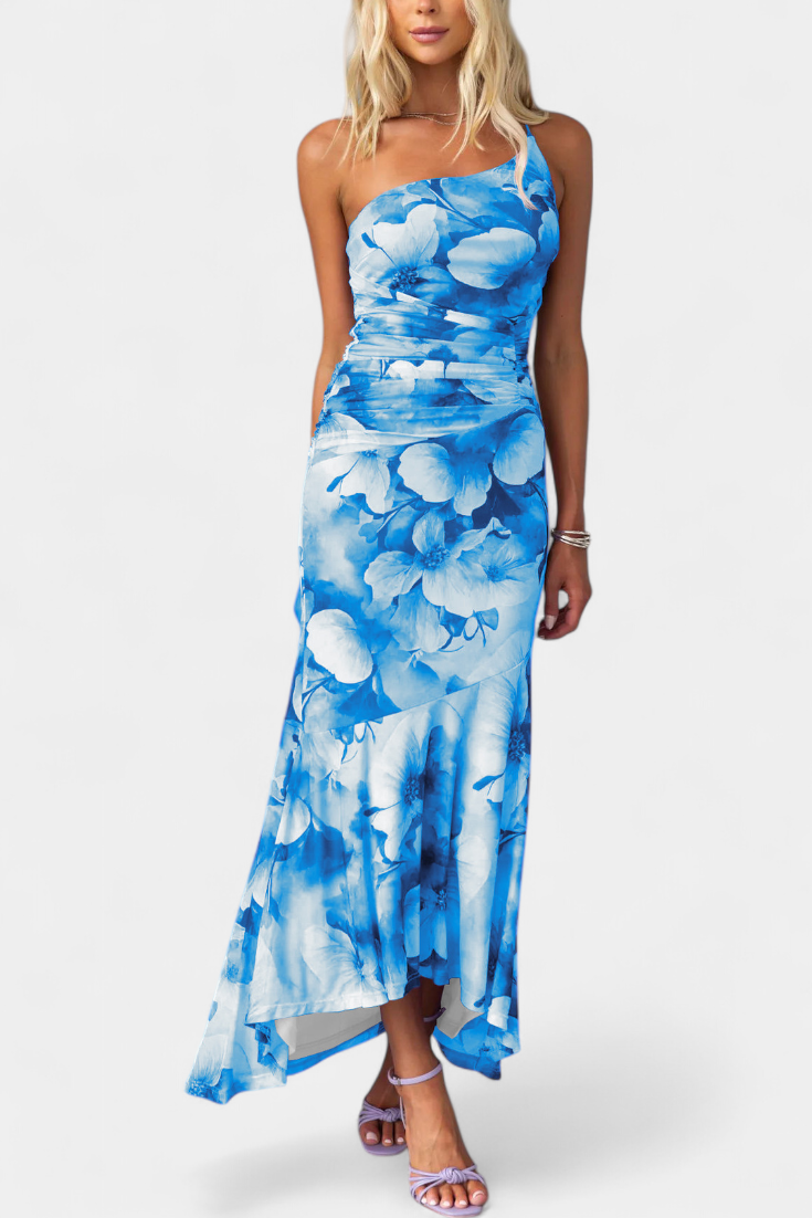 Abigail Vestido De Malla Floral Con Manga Única Selección