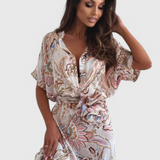 Marinka Vestido Midi Floral Vintage Algodón Exclusivo