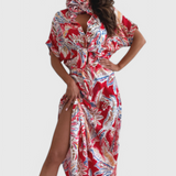Marinka Vestido Midi Floral Vintage Algodón Exclusivo