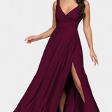 Rocío Vestido Largo Drapeado Frontal Cruzado Exclusiva