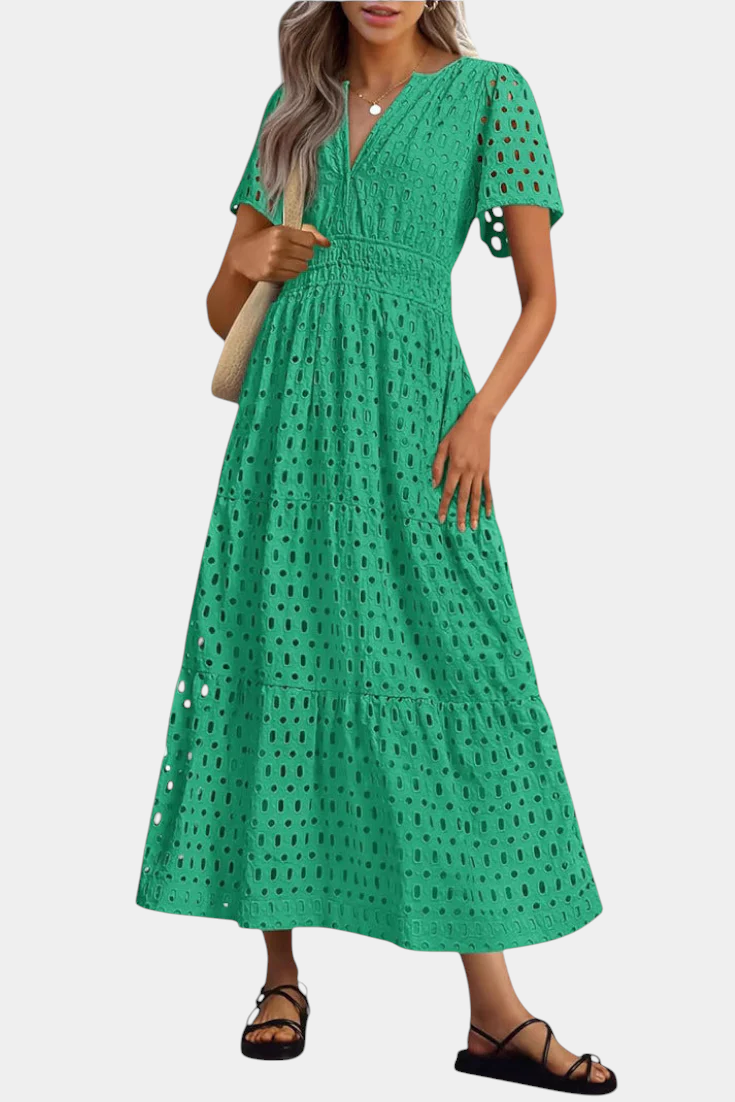 Imani Vestido Maxi De Encaje Bordado Artesanal Exclusivo