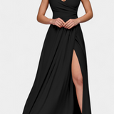 Rocío Vestido Largo Drapeado Frontal Cruzado Exclusiva