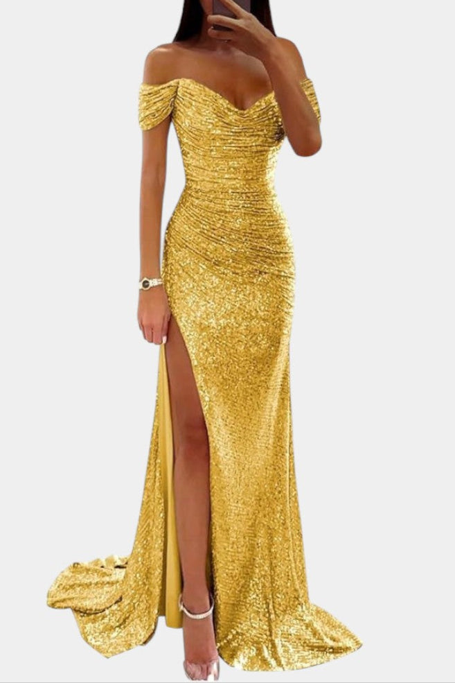 Molinas Vestido de Sirena Off Shoulder Lentejuelas Limitada