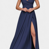 Rocío Vestido Largo Drapeado Frontal Cruzado Exclusiva