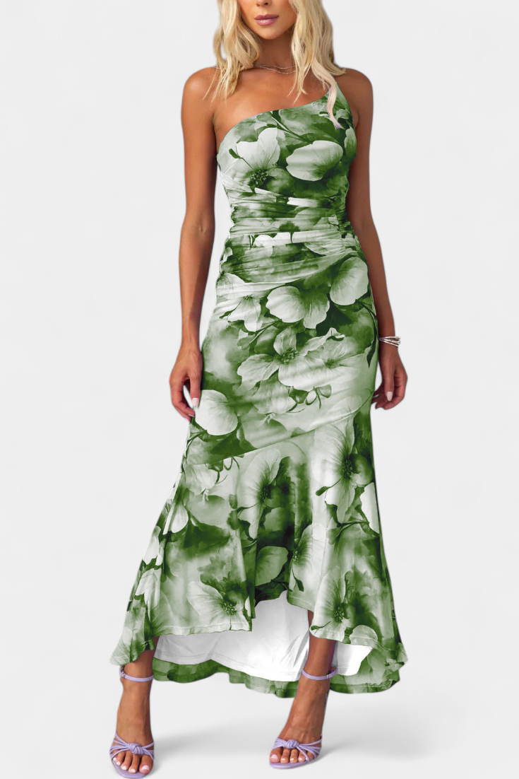 Abigail Vestido De Malla Floral Con Manga Única Selección