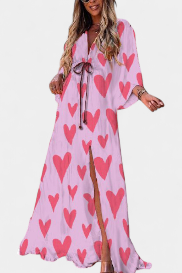 Joelle Vestido Maxi Arcoíris Manga Murciélago Privado