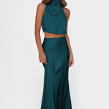 Hanna Colección Conjunto Drapeado Halter Sin Espalda Edición