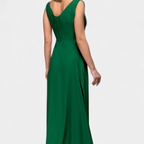 Rocío Vestido Largo Drapeado Frontal Cruzado Exclusiva