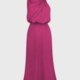 Rina Vestido Halter Drapeado Seda Colección Exclusiva