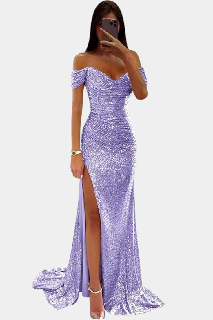 Molinas Vestido de Sirena Off Shoulder Lentejuelas Limitada