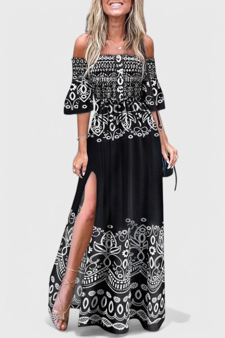 Giulia Vestido Maxi Floral Hombros Descubiertos Colección