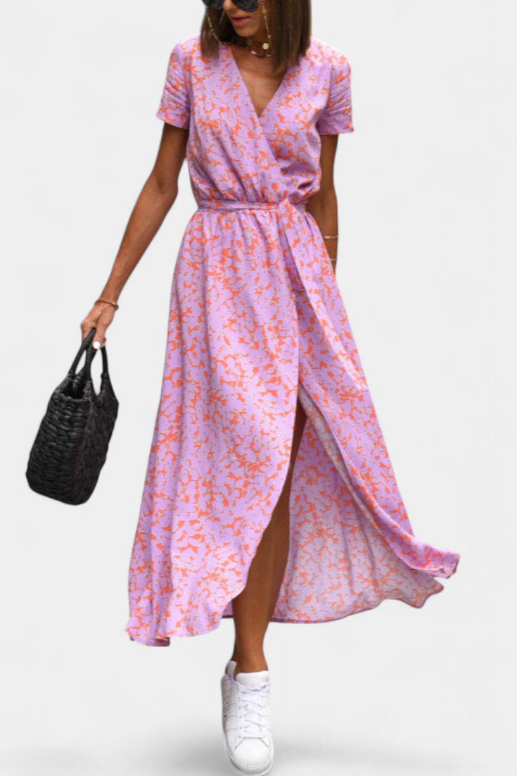 Lilith Vestido Cruzado Verano Estampado Colección Exclusiva