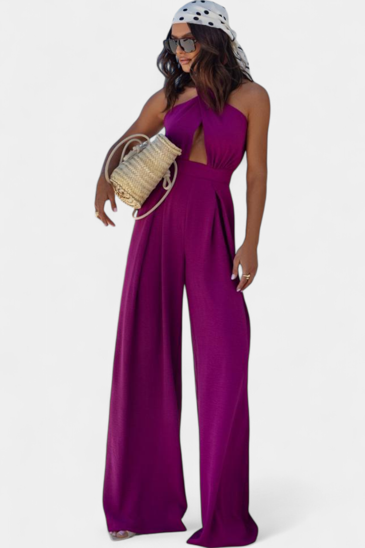 Jessica Mono Halter Cruzado Sin Espalda Pierna Exclusiva