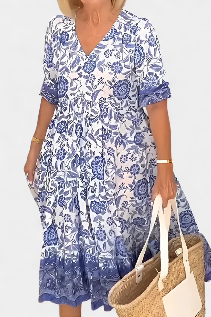 Elcira Vestido Bohemio Floral Mediterráneo Edición Limitada