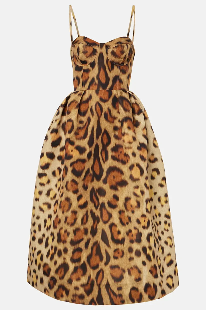Tiana Vestido Midi Bustier Leopardo Edición Limitada