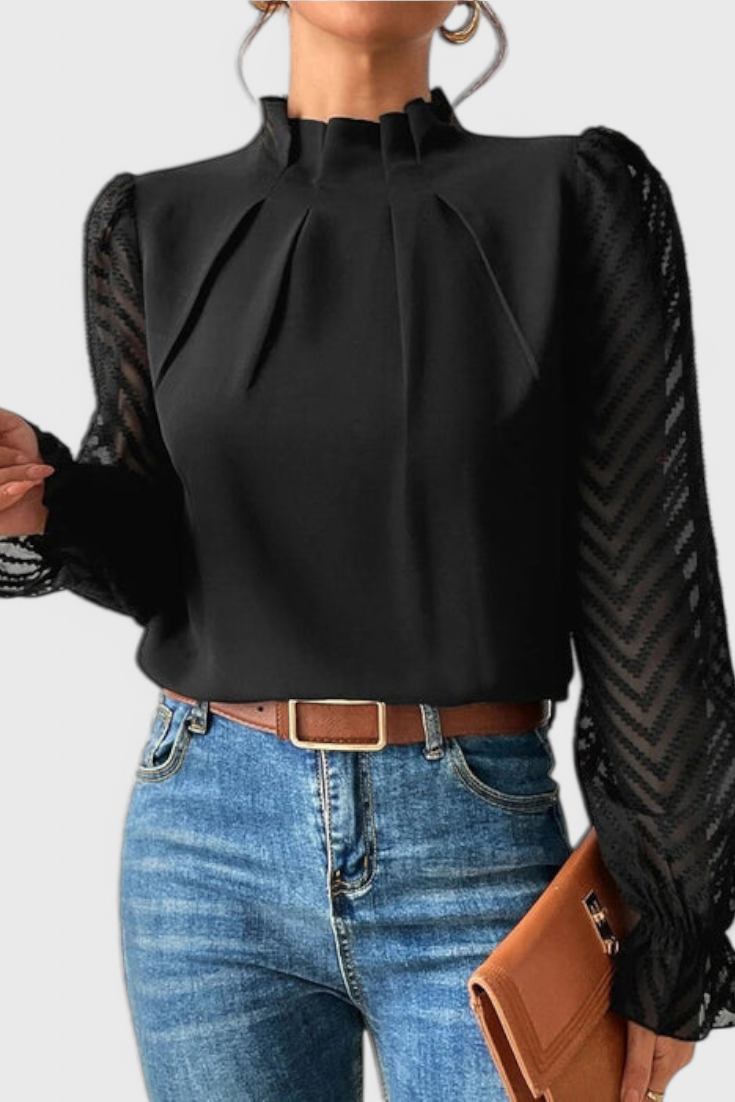 Helga Blusa Manga Larga Náutica Tejido Premium Exclusiva