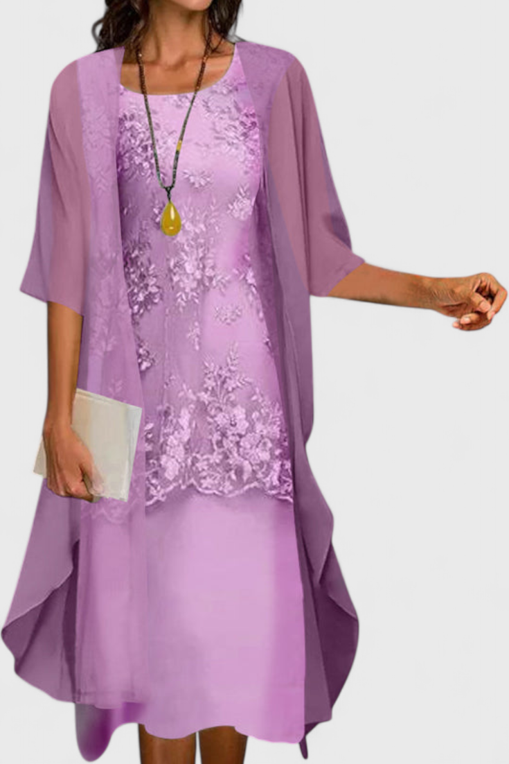 Apolline Vestido Conjunto Chiffon Atemporal Exclusivo