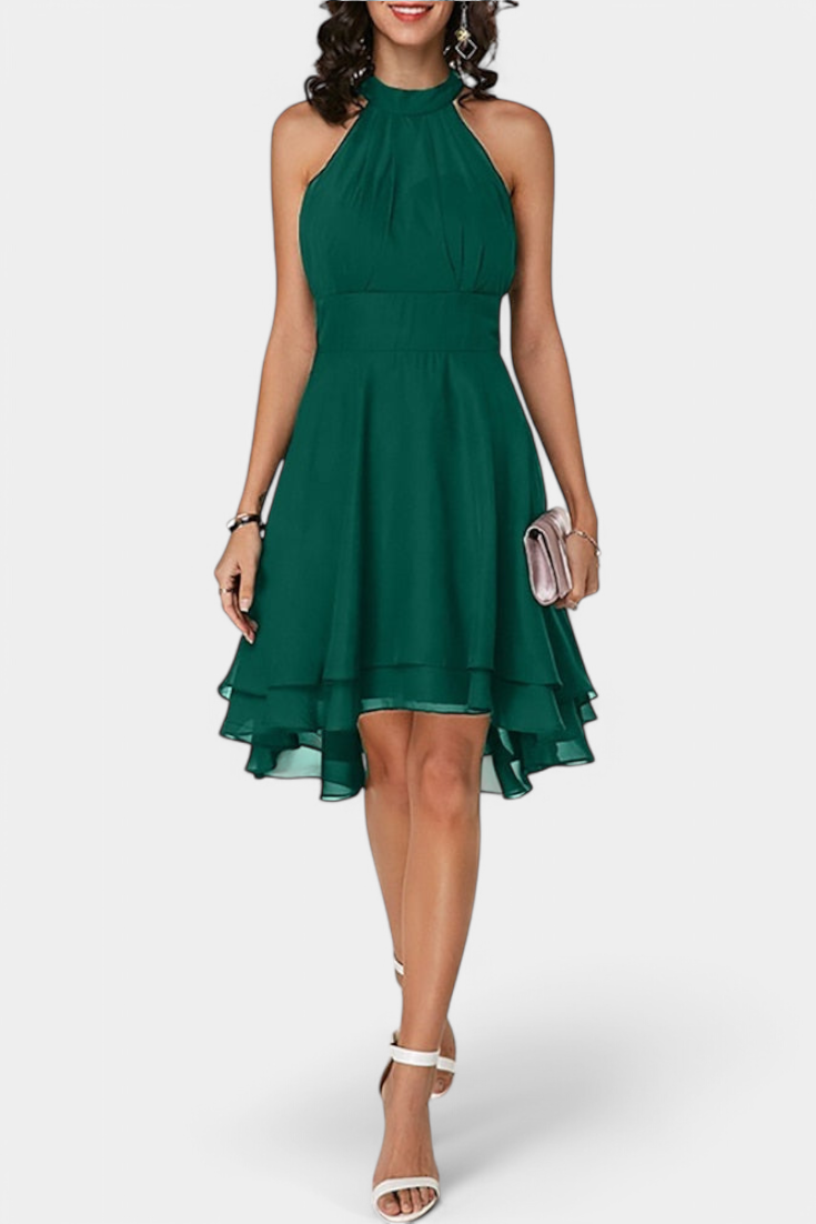 Anouk Vestido de Gasa con Volantes Entallado Exclusivo