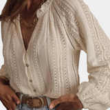Blusa Hanalei Encaje Vintage Algodón Colección Exclusiva
