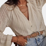 Blusa Hanalei Encaje Vintage Algodón Colección Exclusiva