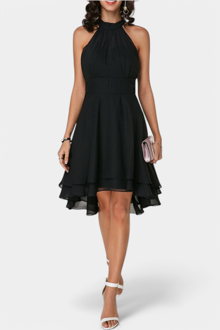 Anouk Vestido de Gasa con Volantes Entallado Exclusivo