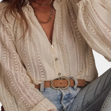 Blusa Hanalei Encaje Vintage Algodón Colección Exclusiva