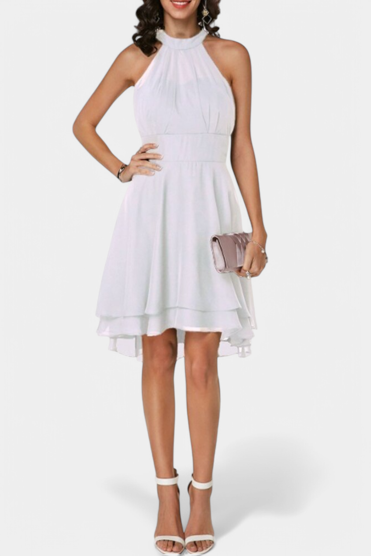 Anouk Vestido de Gasa con Volantes Entallado Exclusivo
