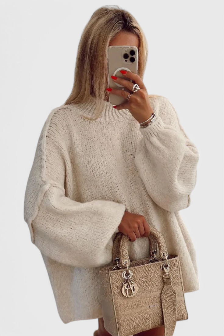 Cassia Jersey de Punto Oversized con Mangas Globo Exclusivo