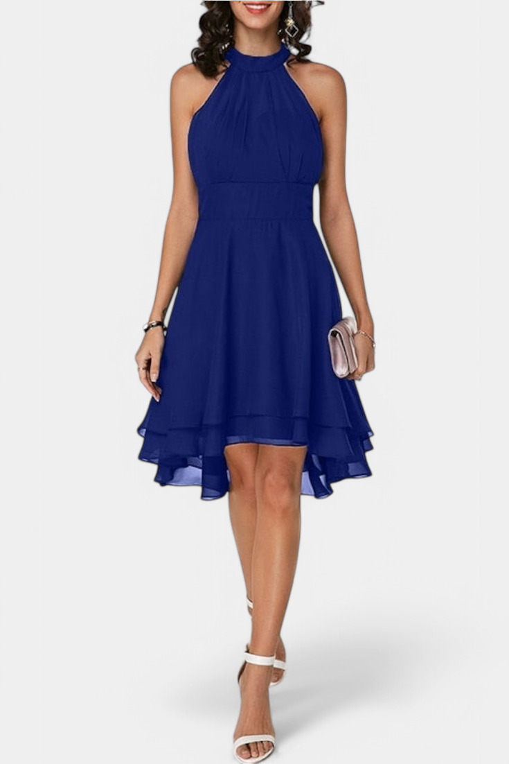 Anouk Vestido de Gasa con Volantes Entallado Exclusivo