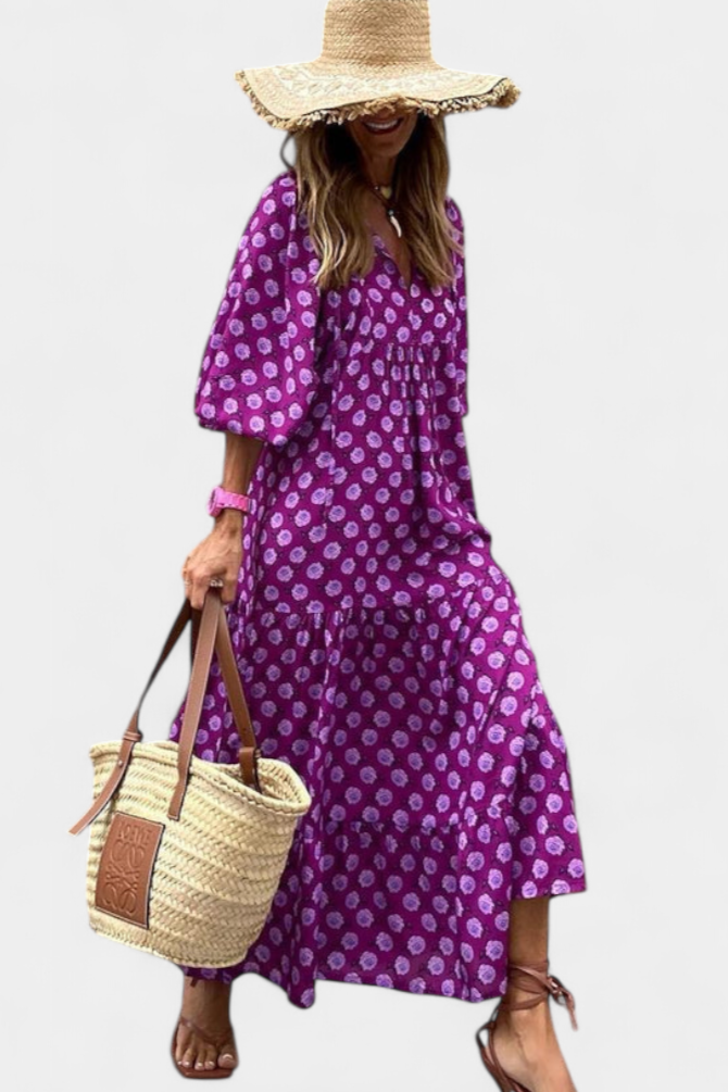 Aroa Vestido Boho Estampado Artístico Colección Limitada