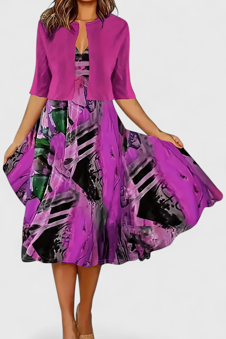 Estrella Conjunto Vestido Blazer Midi Colección Exclusivo