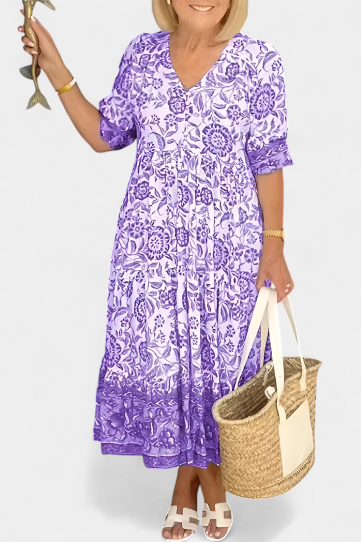 Elcira Vestido Bohemio Floral Mediterráneo Edición Limitada