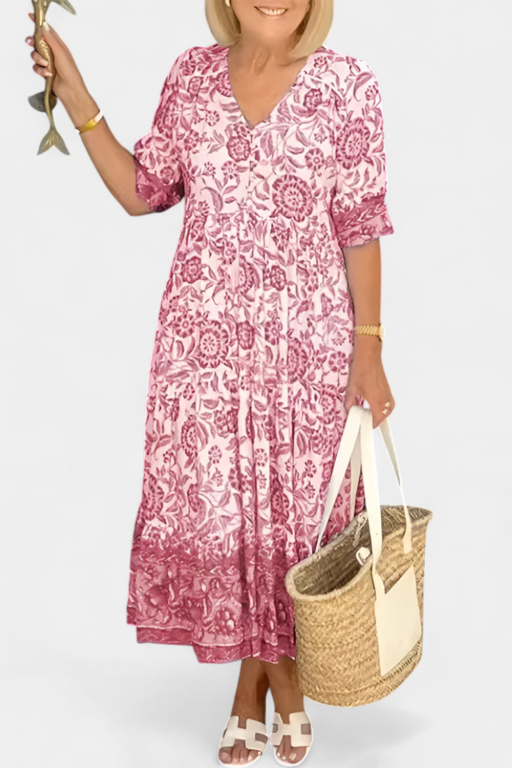 Elcira Vestido Bohemio Floral Mediterráneo Edición Limitada
