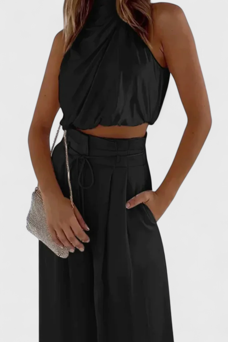 Helira Conjunto Dos Piezas Top Fluido Pantalón Palazzo Élite