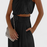Helira Conjunto Dos Piezas Top Fluido Pantalón Palazzo Élite