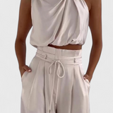 Helira Conjunto Dos Piezas Top Fluido Pantalón Palazzo Élite