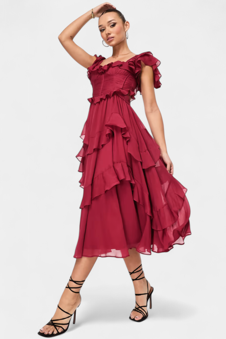 Natalie Vestido Midi Colección Radiante Exclusiva Silueta