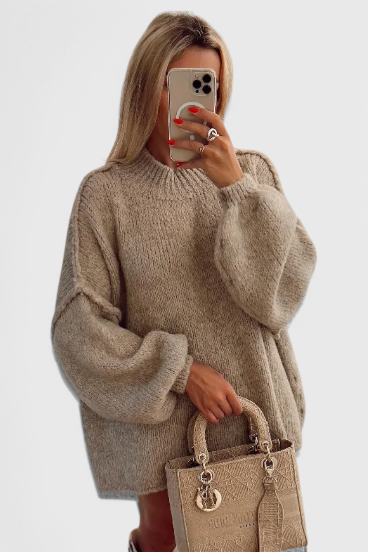 Cassia Jersey de Punto Oversized con Mangas Globo Exclusivo