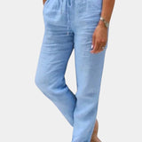 Viona Pantalones De Lino Mezclado Corte Relajado Edición