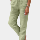 Viona Pantalones De Lino Mezclado Corte Relajado Edición