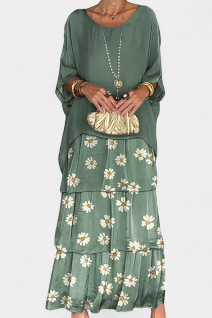 Caroline Vestido Maxi Batwing Estampado Edición Limitada