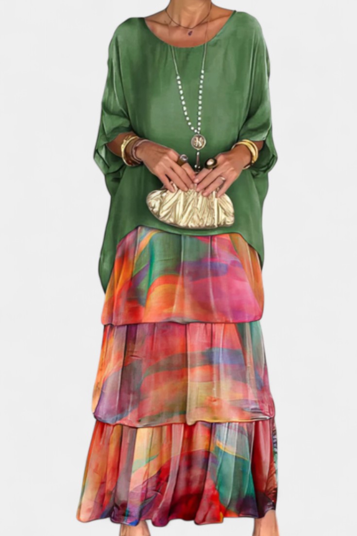 Caroline Vestido Maxi Batwing Estampado Edición Limitada