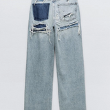 Roxie Jeans Cintura Alta Patchwork Colección Limitada