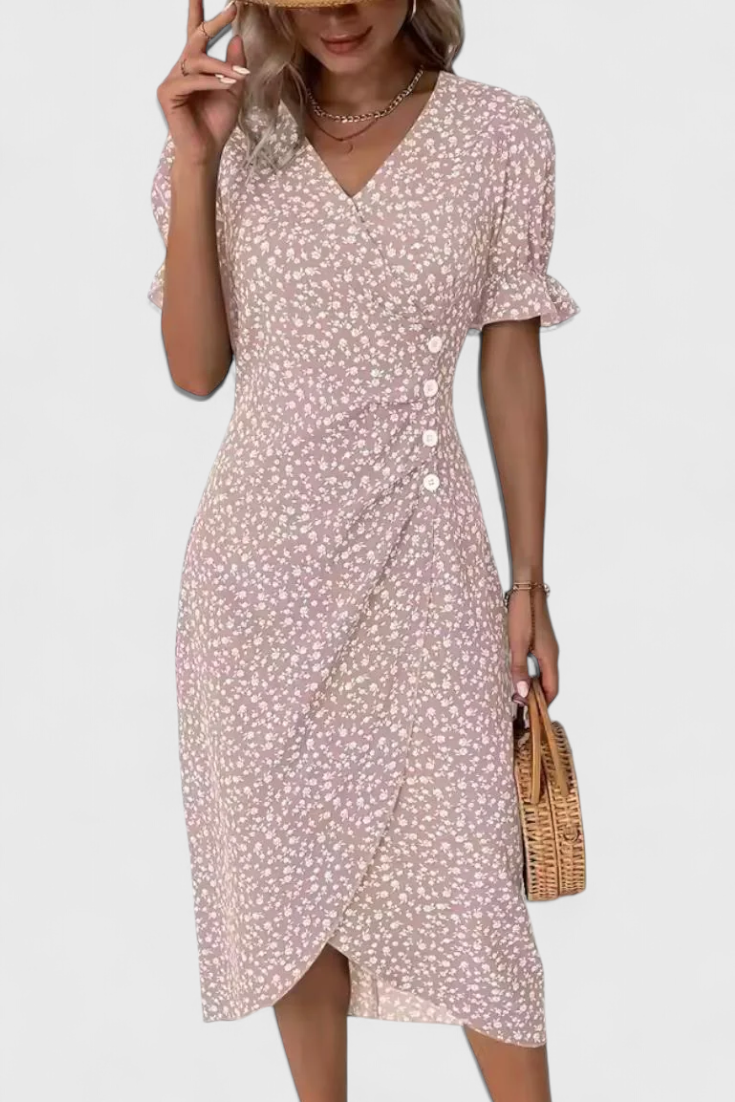Joana Vestido Midi Floral Colección Exclusiva Escote V
