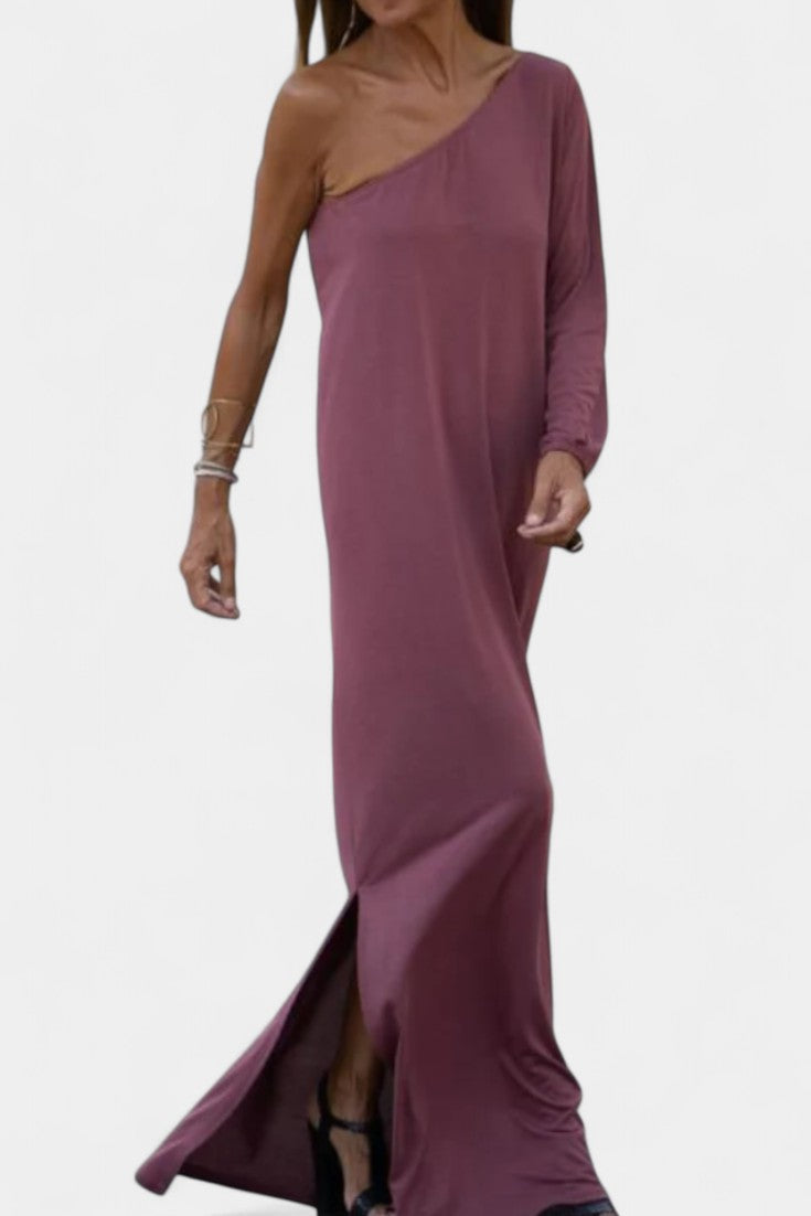 Maddie Vestido Midi Un Hombro Elegante Colección Exclusiva
